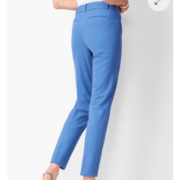 Talbots Hampshire Straight Leg Ankle Pants Blue Classic Office Size 14 NWT - Picture 2 of 16